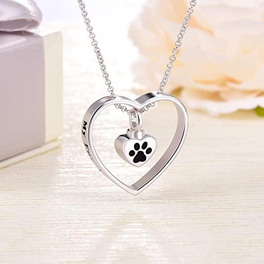 Cat Memorial Gifts Heart Necklace