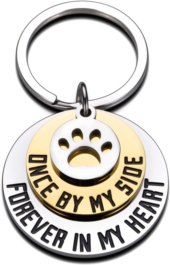 Cat Memorial Gifts Key Chain Gold and Sliver